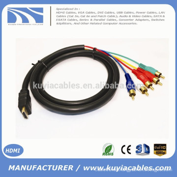 1.5M / 5FT HDMI zu 5RCA RGB Kabel Schwarzes